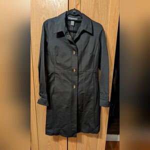Banana Republic Black Coat with Gold Hinged Button Closures
